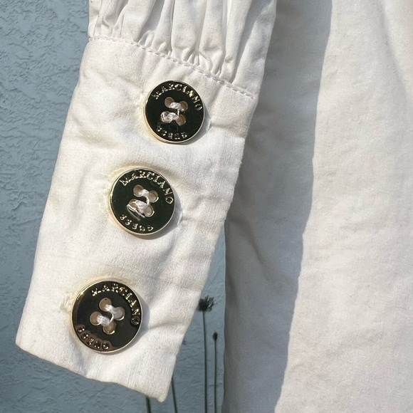 Guess Marciano Crisp White Cotton Shirtdress | Button-Down Bib-Front Dress | S - Picture 11 of 14